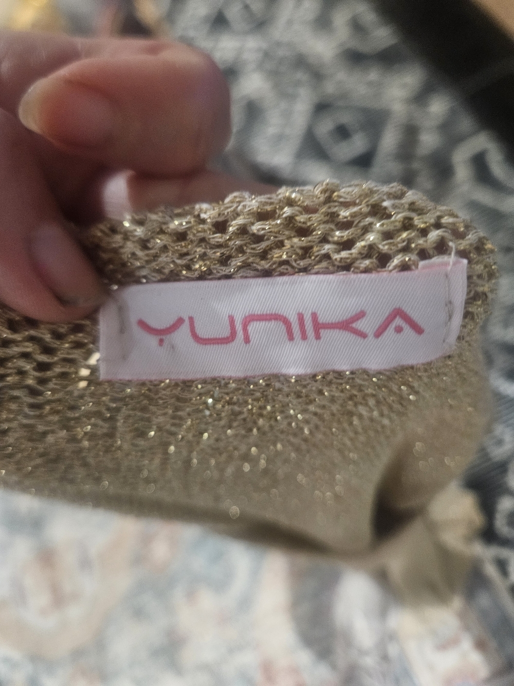 YUNIKA Made in Italy Gold Metallic Knit Midi Dress Sparkle Sleeveless. S/M - Picture 2 of 16